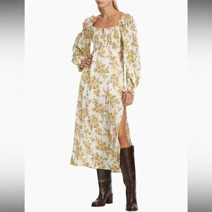 Free People Jaymes Smocked Floral Midi-Dress Size Small